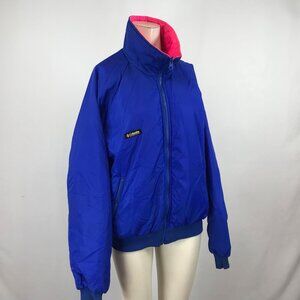 VINTAGE COLUMBIA ~ MENS XL ~ REVERSIBLE THINSULATE PINK BLUE BOMBER JACKET